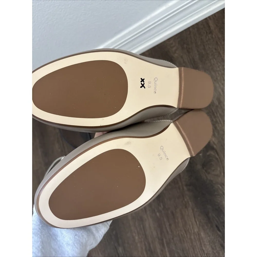 Quince Women Italian Leather Horsebit Loafer Mule Soft Brown Shoes 9.5 NEW